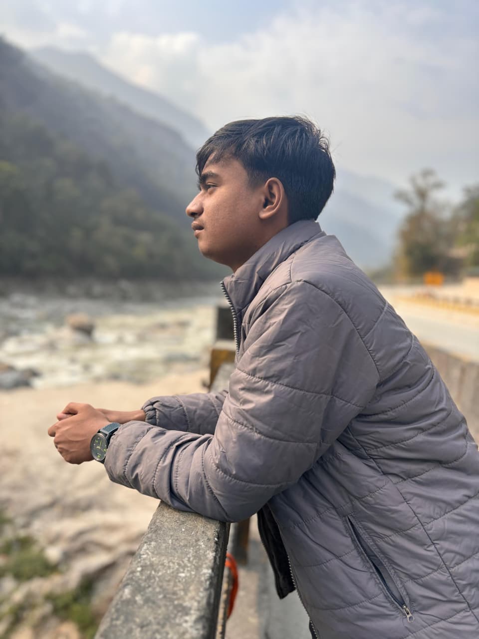 Roadway through Sikkim dotted with prayer flags